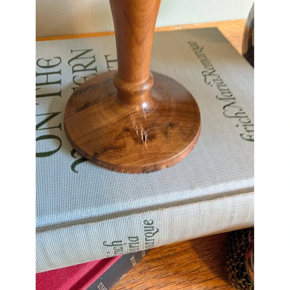 Vintage 1988 Bob Fisher Handmade Myrtlewood Pedestal Goblet Bowl Oregon Wood Art